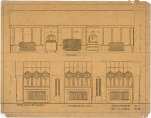 Billing, Hermann; Mannheim (Baden-Württemberg); Kunsthalle - Raum Prof. Billing, Längswand, Fensterwand (Ansichten)