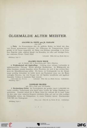 Ölgemälde alter Meister (Nr. 1-67)