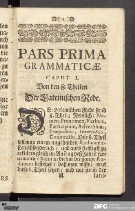Pars Prima Grammaticæ