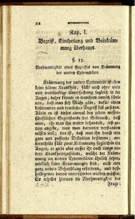Kap. I. Begriff, Eintheilung und Beinkrümmung überhaupt.