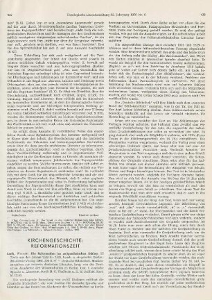 Kirchengeschichte: Reformationszeit