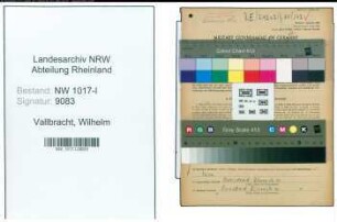 Entnazifizierung Wilhelm Vallbracht , geb. 06.08.1902 (Fuhruhternehmer)