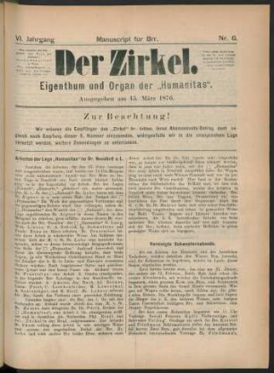 Nr. 6. Ausgegeben am 15. März 1876.