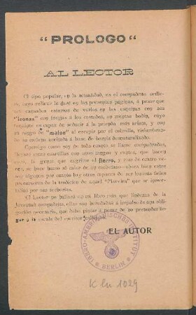"Prólogo" : Al lector