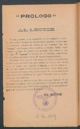 "Prólogo" : Al lector
