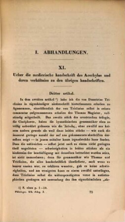 Ueber die mediceische handschrift des Aeschylus und deren abschriften, 3,1