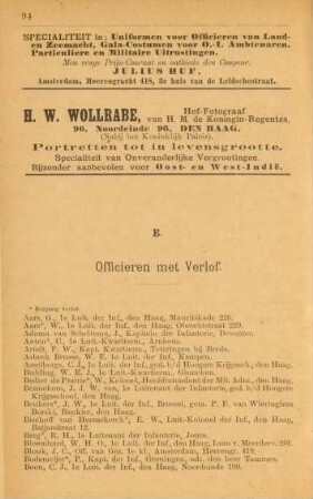 E. Officieren met verlof