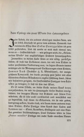 Zum Epilog: ein paar Worte des Herausgebers