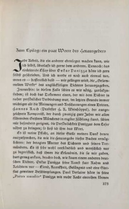 Zum Epilog: ein paar Worte des Herausgebers