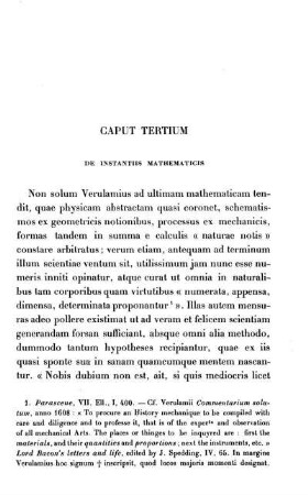 Caput III. De instantiis mathematicis.
