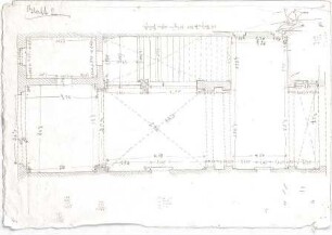 Voit, Johann Michael; Mappe mit Berechnungen und verschiedenen Skizzen - Grundriss