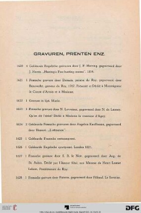 Gravuren, Prenten enz (Nr. 1620-1649)