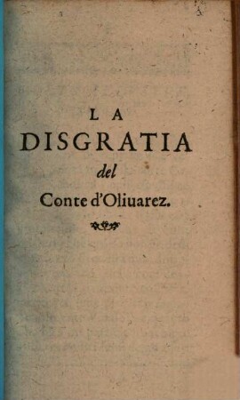 La Disgratia del Conte d'Olivarez