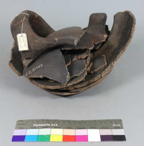 Fragments of a clay vessel