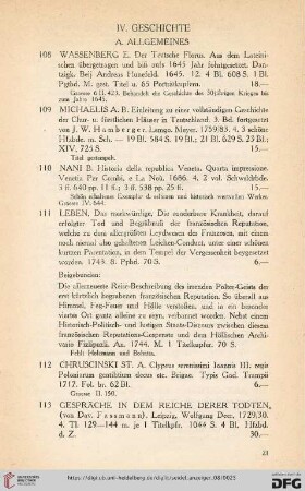 A. Allgemeines (Nr. 108-114)