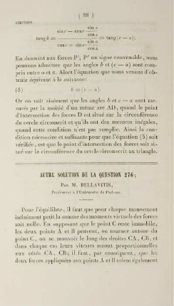 Autre solution de la question 276.
