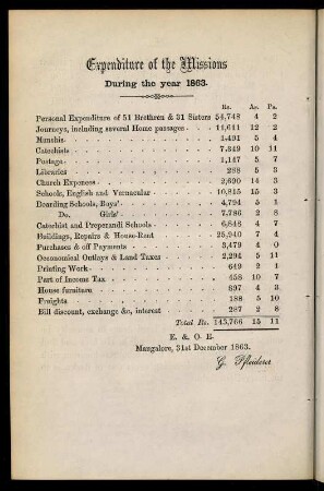 64, Expenditure of the missions