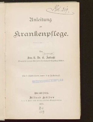 Anleitung zur Krankenpflege