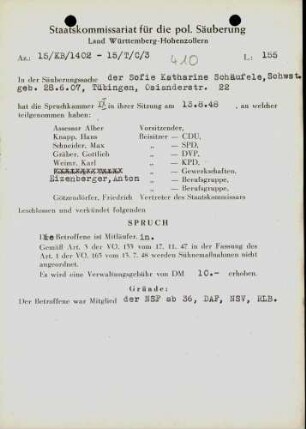 Schäufele, Sofie Katharina