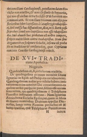 De XVI. Traditione Apostolica.