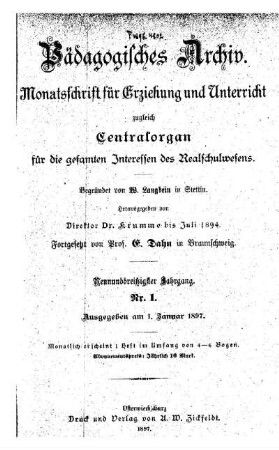 Titelblatt Heft 1