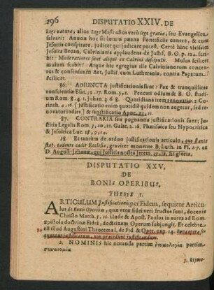 Disputatio XXV. De Bonis Operibus.
