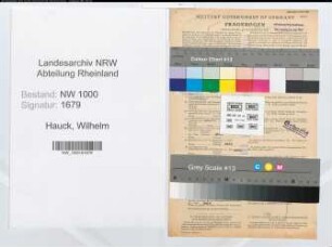 Entnazifizierung Wilhelm Hauck, geb. 03.01.1899 (Betriebspruefer)