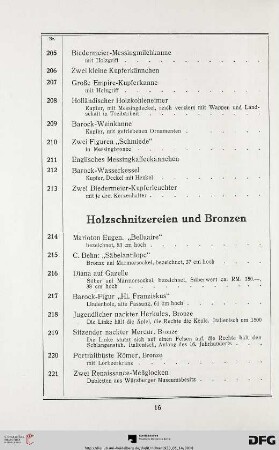 Holzschnitzen (Nr. 214-225)
