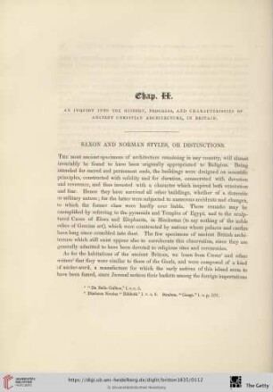 Chap. II: An inquiry into the history, progress, and characteristics [...]