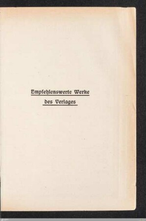Empfehlenswerte Werke des Verlages