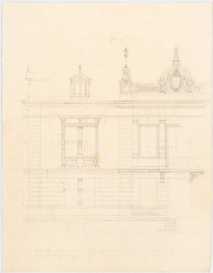 Villa für Graf Max von Lerchenfeld, St. Gilla: Teil der Fassade