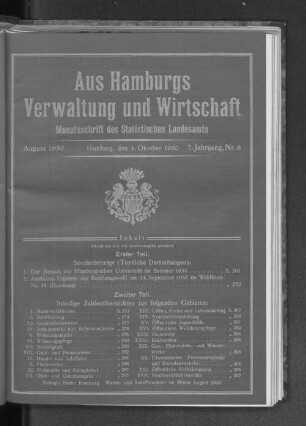7. Jahrgang., Nr. 8, August 1930