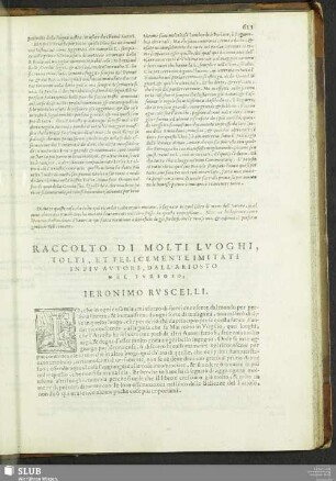 Raccolto Di Molti Luoghi, Tolti, Et Felicemente Imitati In Piu Autori, Dall' Ariosto Nel Furioso