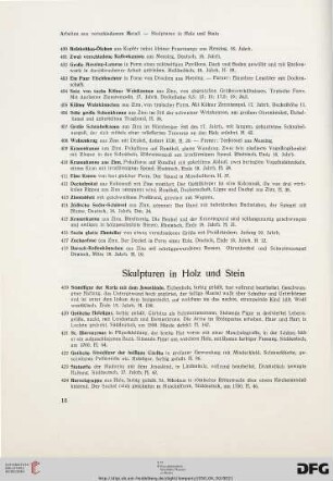 Skulpturen in Holz und Stein (Nr. 419-441)