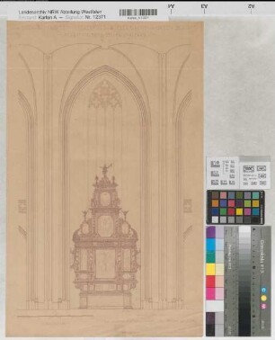 Soest (Soest) Wiesenkirche Neuaufstellung des Barockaltars 1929 1 : 50 58 x 36 Pause Staatshochbauamt Soest