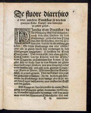 De fluore diarrhico a toto/ von dem Bauchflus/ so von dem gantzen Leibe kompt ...