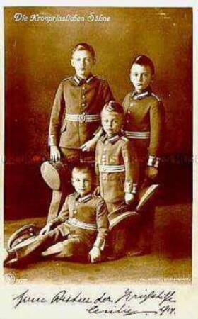 Die vier Söhne des Kronprinzen Wilhelm