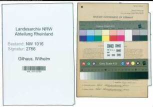 Entnazifizierung Wilhelm Gilhaus , geb. 08.06.1898 (Maler)