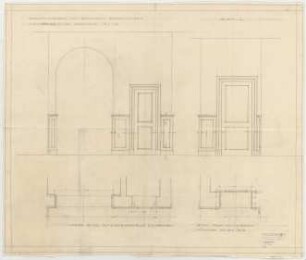 Thiersch, Friedrich von; München; Haus Pechmann - Wandverkleidung in der Diele (Grundrisse, Ansichten)