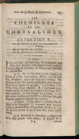 Les Chenilles et Les Chrysalides. Entretien II.