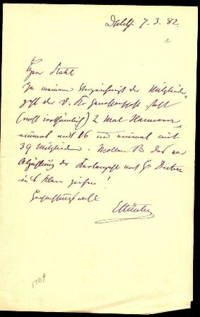 5-10-8-9.0000: Hünten, Professor Emil, Maler; diverse Schreiben ff.: Bitte, das Mitgliederverzeichnis der Deutschen-Kunst-Genossenschaft zu berichtigen