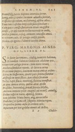 P. Virg. Maronis Aeneidos, Liber VI.