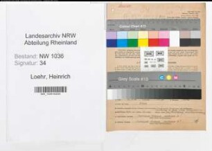 Entnazifizierung Heinrich Loehr , geb. 24.11.1904 (Gewerbelehrer)