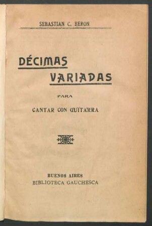 Décimas variadas para cantar con guitarra