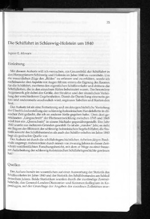 Die Schiffahrt in Schleswig-Holstein um 1840