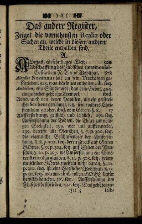 Das andere Register, [...].