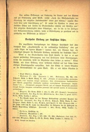 [II.] Bertholds Stellung zur kirchlichen Lehre.