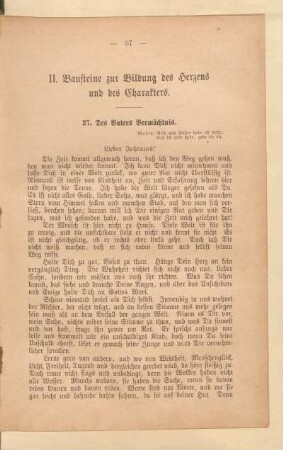 II. Bausteine zur Bildung des Herzens und des Charakters