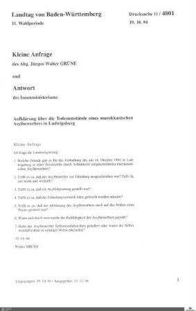 Drucksachen 4801-4900: Anträge, Anfragen, Gesetzentwürfe