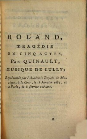 Roland : Tragédie ; En Cinq Actes